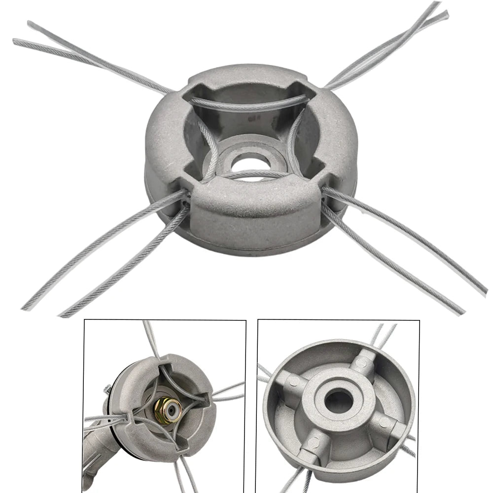 Aluminum Trimmer Head 5/8 inch/15mm Through Hole Fit String Trimmer Replacement Head Wire Rope Weed Head Accessories