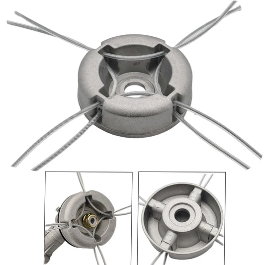 Aluminum Trimmer Head 5/8 inch/15mm Through Hole Fit String Trimmer Replacement Head Wire Rope Weed Head Accessories