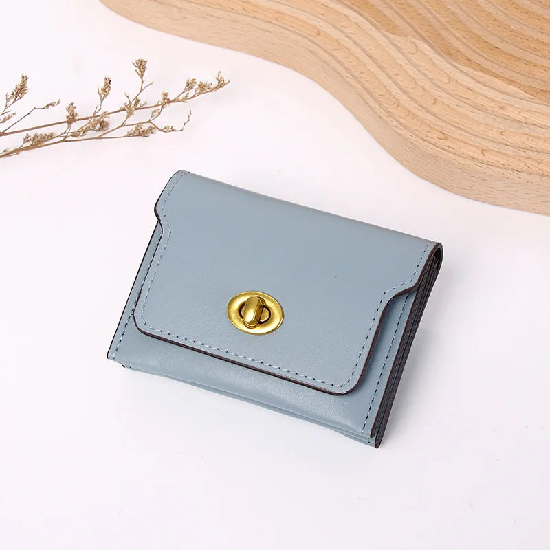 Women's Fashion Short PU Leather Wallet – Slim Coin & Card Holder Purse