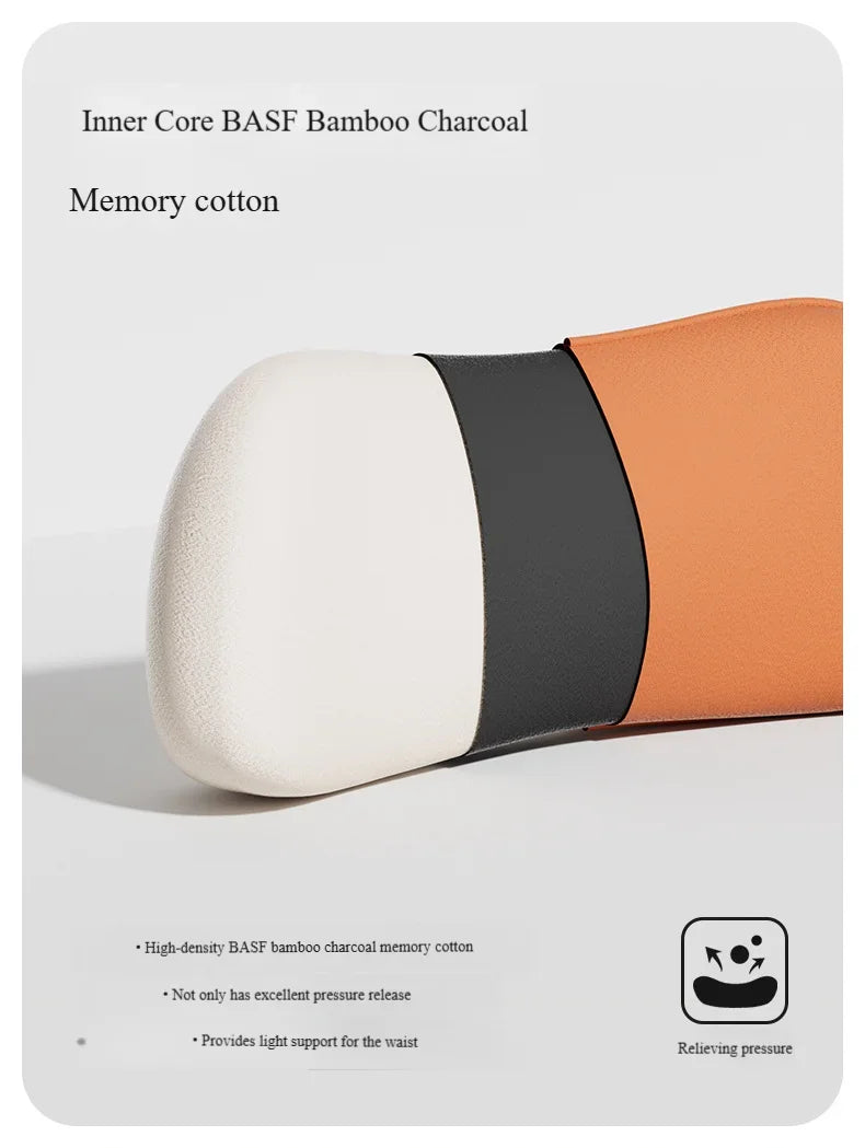 Car Seat Memory Foam Lumbar Support Pillow – Breathable Back Protector for Car & Office Chair