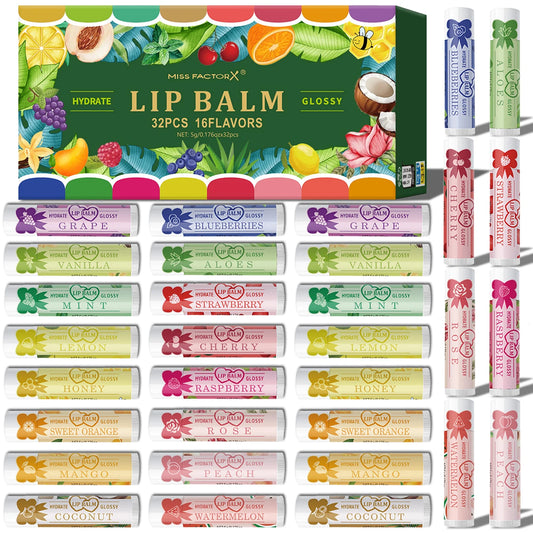 32 Piece Colored Lipstick Set - 16 Fragrance Moisturizing Lip Color Collection