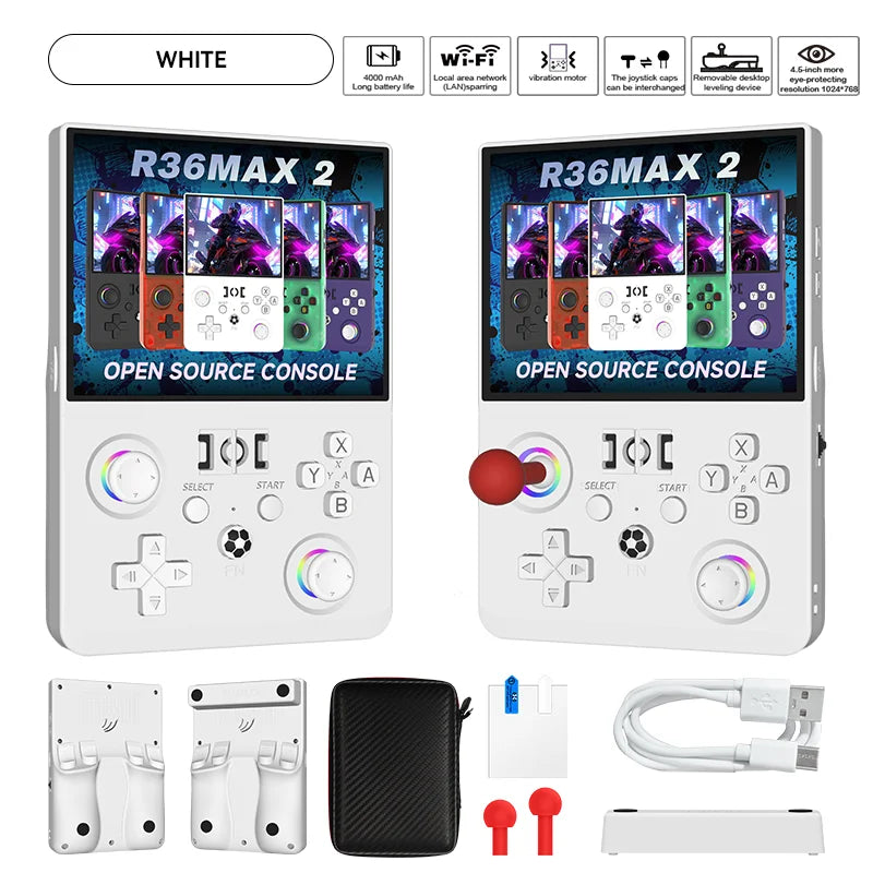 R36 Max2 Retro Console - 4.5" HD Screen, Open-Source Fun