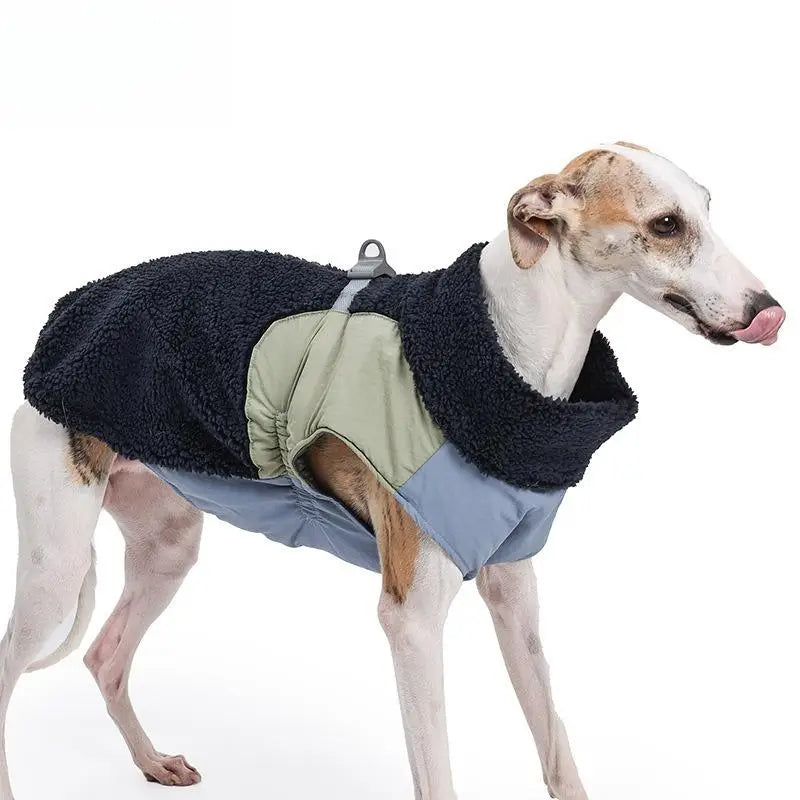 Sherpa Fleece Dog Vest with Leash Clip - Windproof Winter Coat