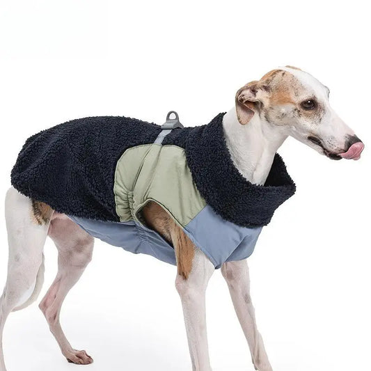 Sherpa Fleece Dog Vest with Leash Clip - Windproof Winter Coat