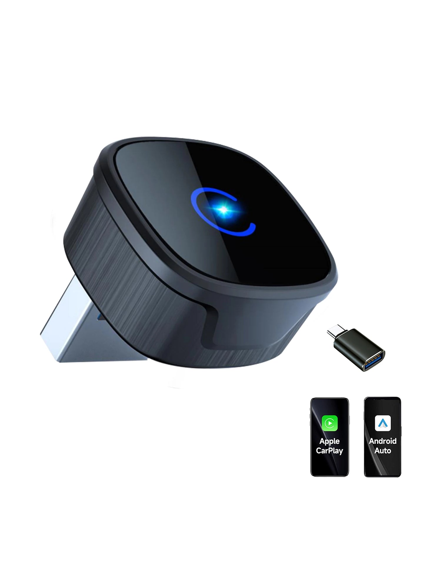 2-in-1 Wireless CarPlay & Android Auto Adapter — Universal Fit, Plug & Play for iOS and Android