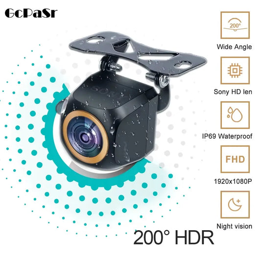 Car Rear View Camera 200° AHD 1920x1080P for Fisheye Golden Lens Full HDR Night Vision Vehicle back car reversing Front Camera