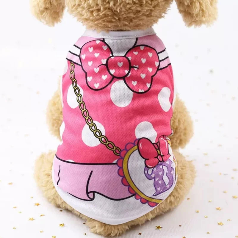 Dog Summer T-Shirt Vest - Soft Cartoon Print Pet Shirt - photo 4