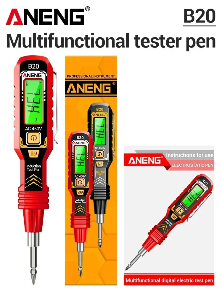 ANENG B20 Voltage Pen screwdriver dual head  11V~ 450V AC Voltage DetectionSmar Screwdriver Dual-use Slotted Cross Meter tools