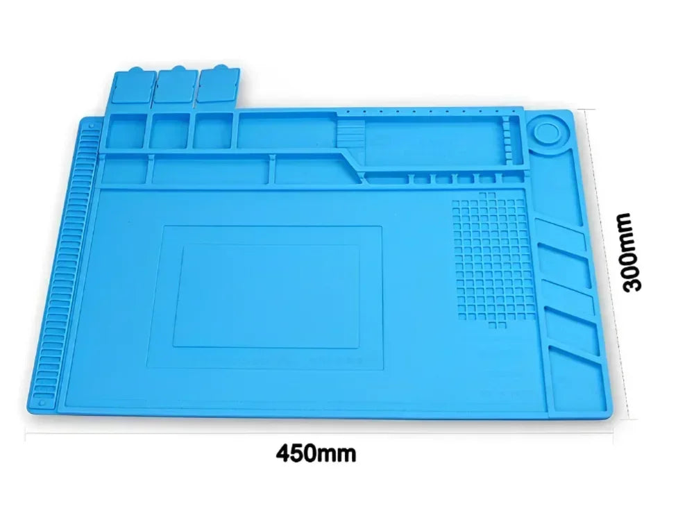 Magnetic Mat Silicone Repair Mat Circuit Board Soldering Pad Heat Resistant 932°F Anti-Static for ESD Iron Phone Repair