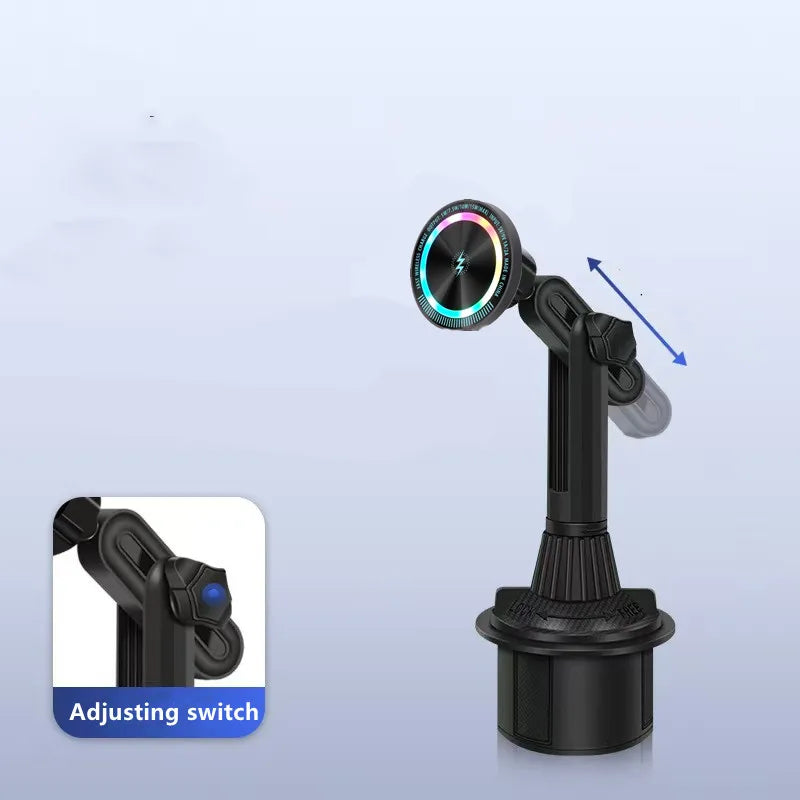 Wireless Charger Flexible Arm Magnetic Car Cup Phone Holder Maxsafe Car Charging For Magsafe iPhone 15 Samsung S23 Ultra Stand