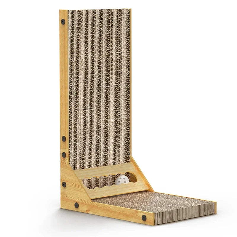 L-Shaped Cat Scratcher Board - Corrugated Claw Grinding Mat – photo 7