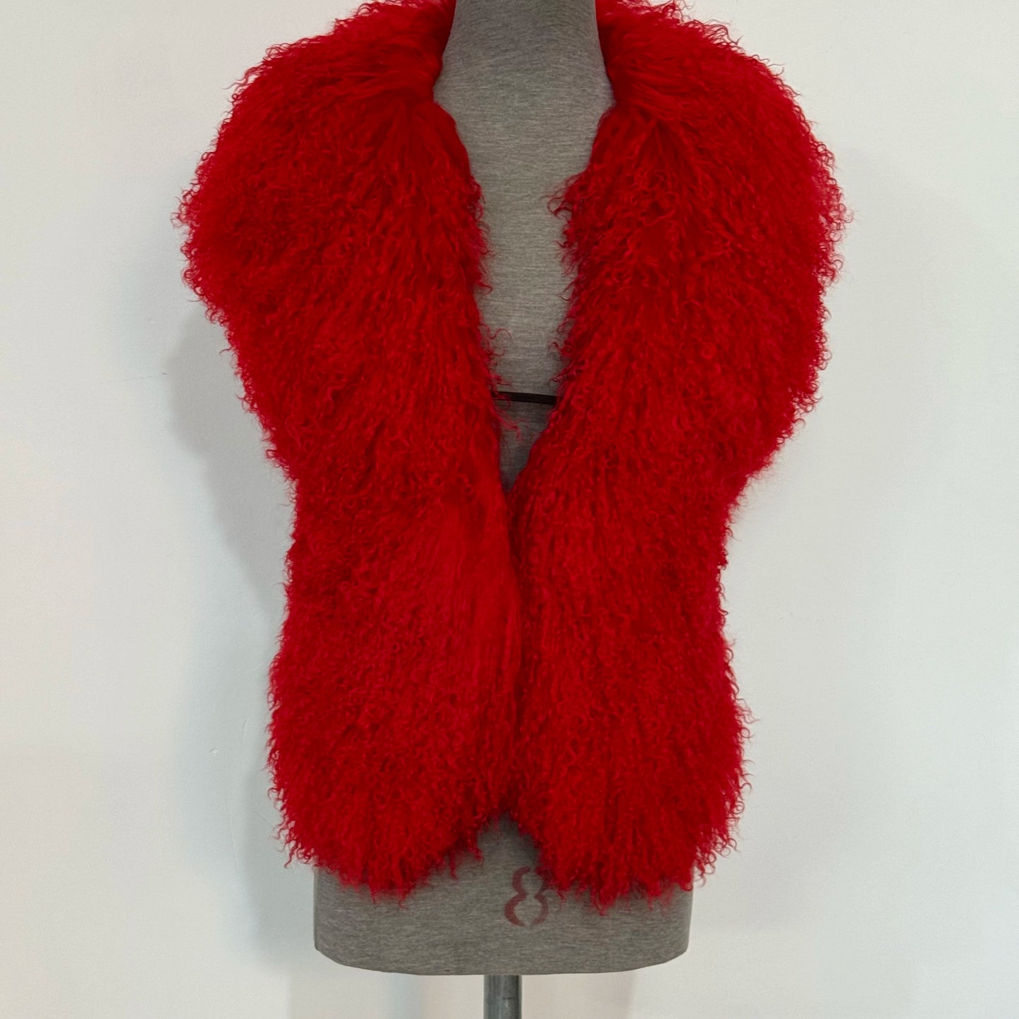 Fluffy Luxury  Real Mongolian Fur Halter Vests Women Solid Deep V-Neck Backless Bandage Sleeveless Jackets Top Outerwear Coat