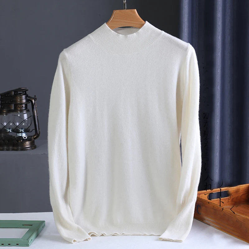 Women's Mock Neck Base Sweater — Slim Knit Pullover