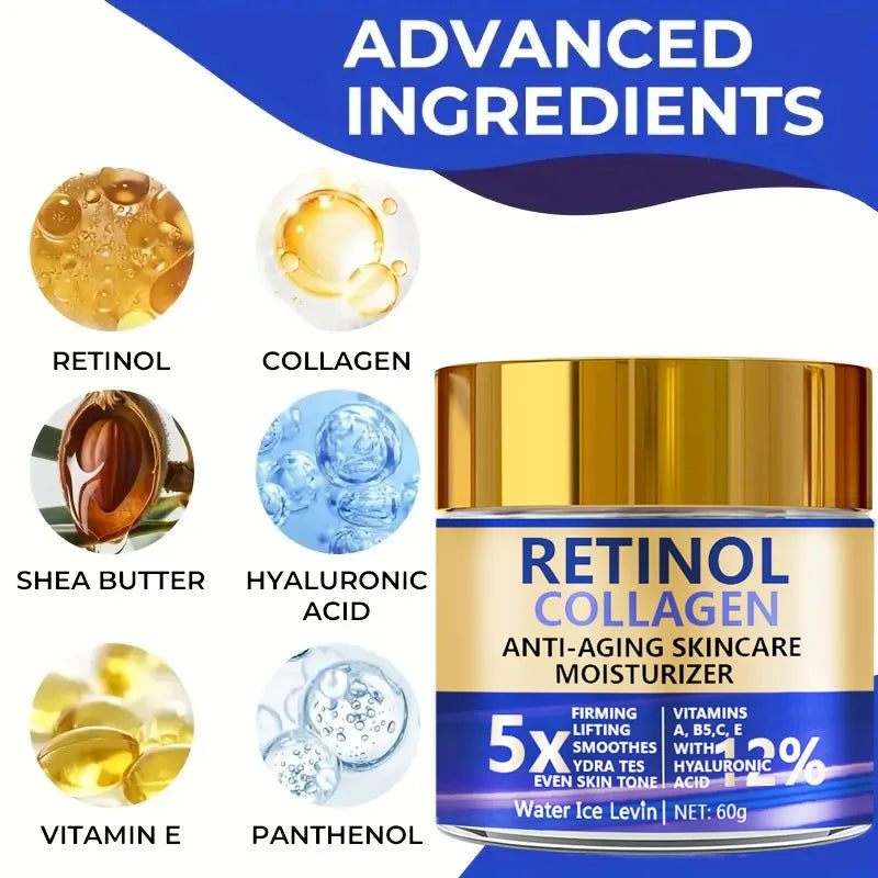 Water Ice Levin Retinol & Collagen Face Cream 60g – Shea Butter, Anti-Aging, Firming, Whitening & Moisturizing | CPNP Certified