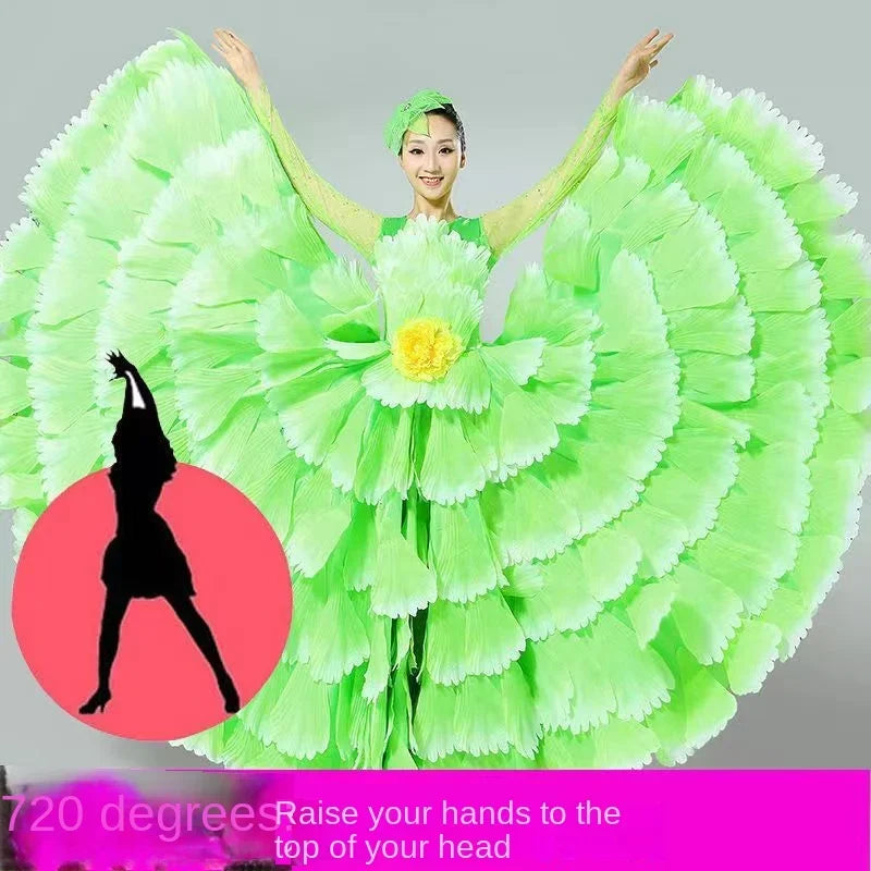 Women's big swing petal flamenco dress