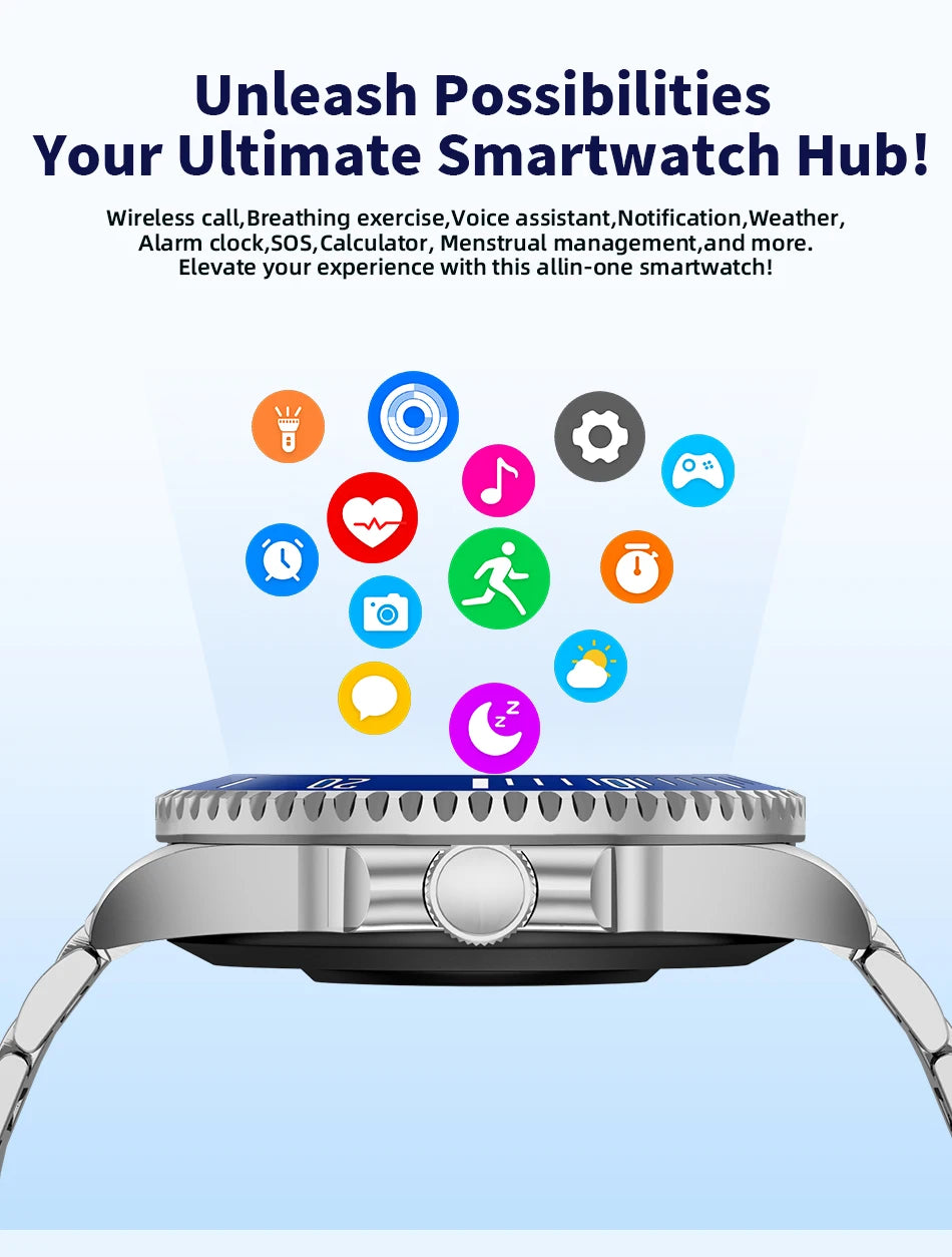 LIGE 2026 Luxury Smart Watch – Bluetooth Call, Health Monitoring & Multi-Sport | Men & Women Gift