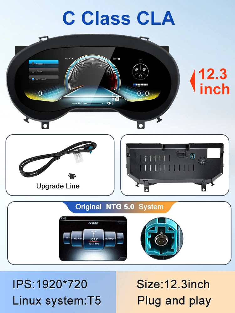 STWEI 2024 New Lcd Digital Dashboard Cluster Digital Speedometer For Mercedes Benz A Class W176 GLA CLA  C117 GLC W205 W212 W207