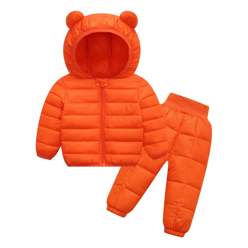 Kids Hooded Puffer Jacket and Pants Snowsuit - 2-Piece Winter Set - photo 6