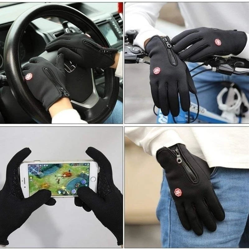 Men's Winter Touchscreen Gloves - Windproof Zip Riding and Driving Gloves - photo 6