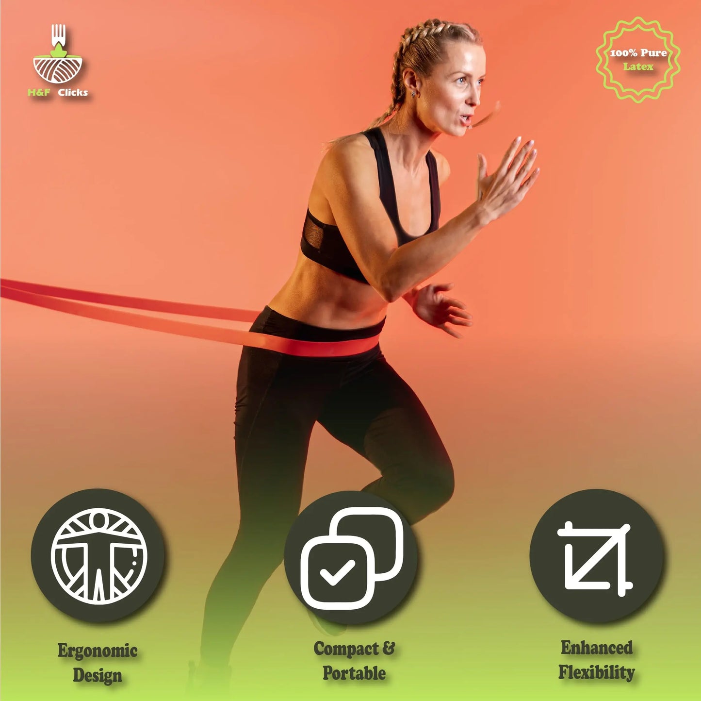 5Pcs Resistance Bands Set Fitness Elastic Loop Bands Yoga Pilates Exercise Stretch Bands for Glutes Legs Workout Training