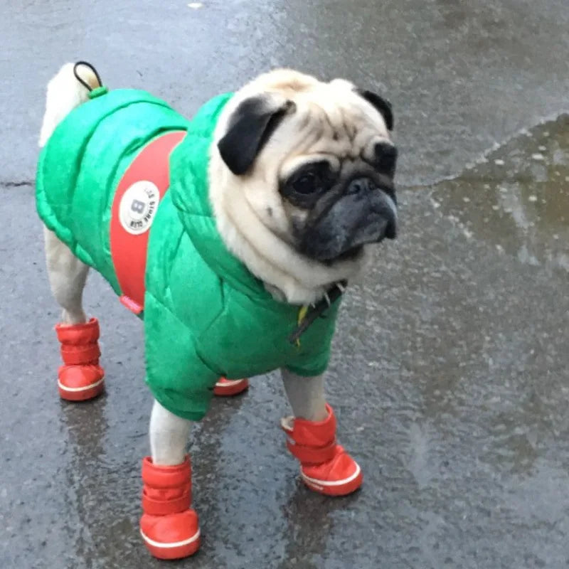 Dog Snow Boots Set of 4 - Warm Anti-Slip Shoes for Small Dogs - photo 5