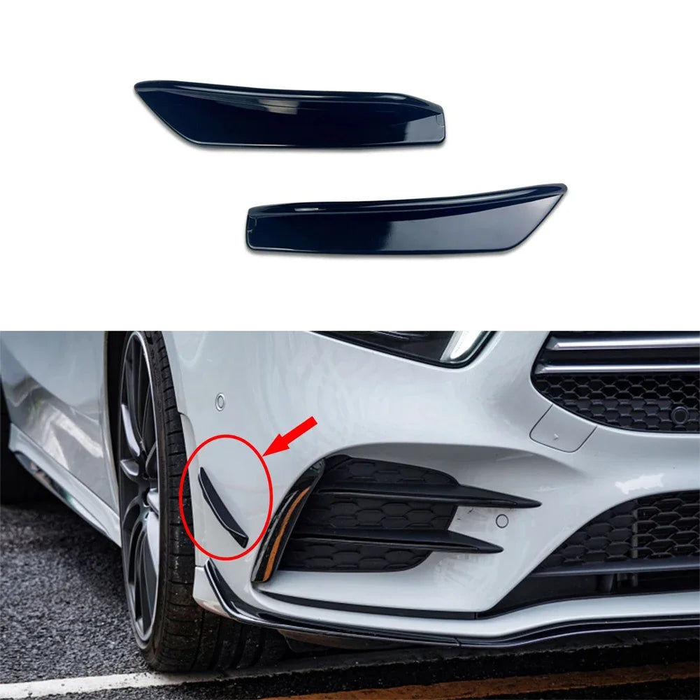 For Mercedes Benz A Class W177 AMG A160 A180 A200 A250 A35 2019+ Front Bumper Fog Lamp Side Canards Fins Lip Splitters Air Trim