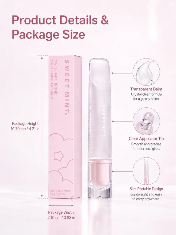 Clear Hydrating Lip Balm Transparent Lip Gloss Non-Sticky Moisturizing Lip Care for Dry Chapped Lips Women Daily Use