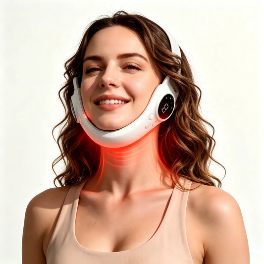 Home Professional SPA Beauty Instrument Ladies V Face Lifting Artifact Colorful Light Warm Care Rechargeable Design Universal Face and Neck High Efficiency Help Skin Care Product Absorption
