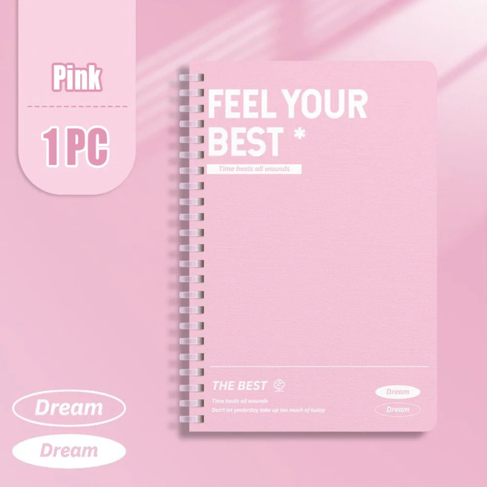 60Sheets/Book High Quality A5 Spiral Notebooks Perforated Pages Color Diary Book Horizontal Line Inner Pages Notepad Gift