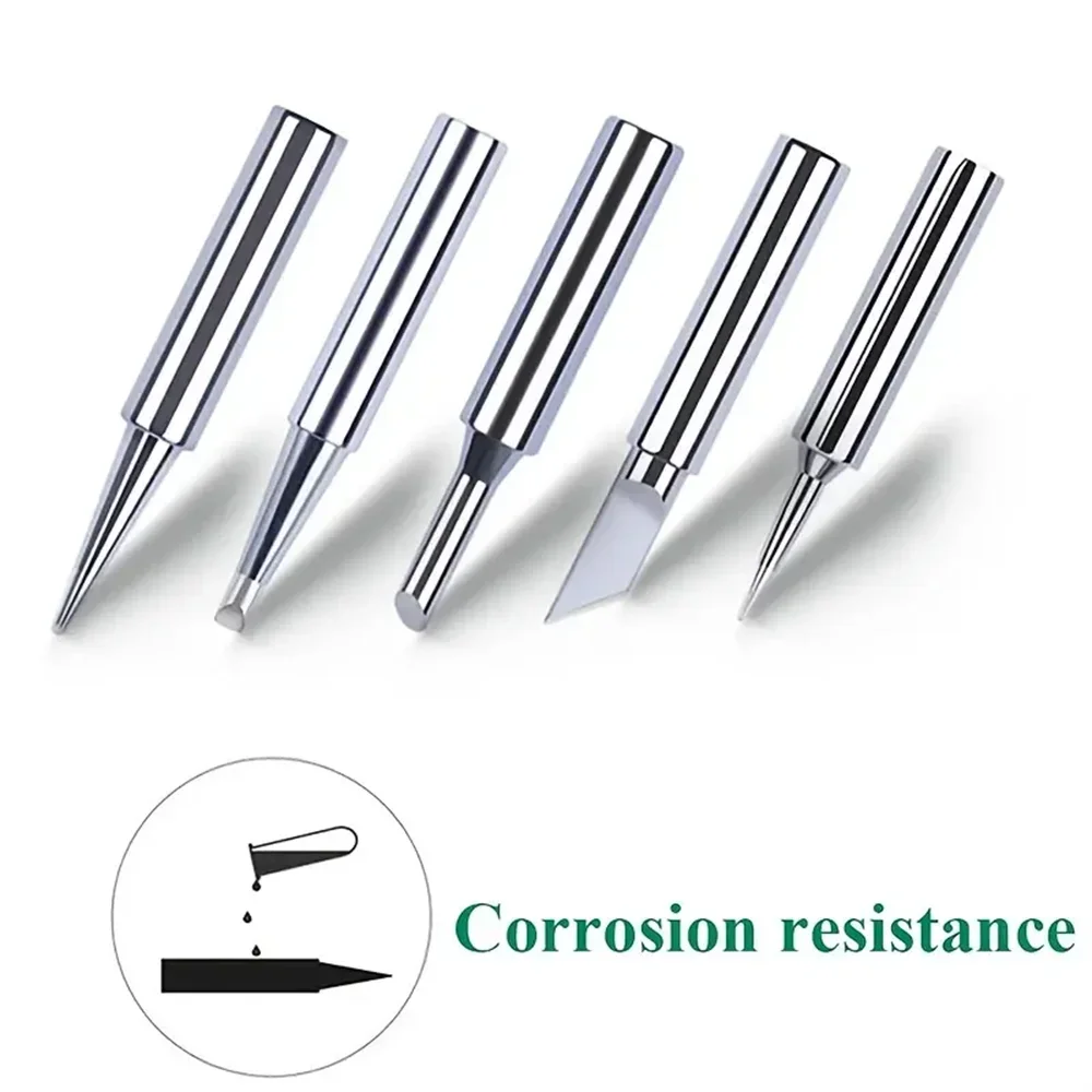 5pcs 900M Soldering Iron Tips Set, Copper Core Electric Soldering Bits for 936 Soldering Station