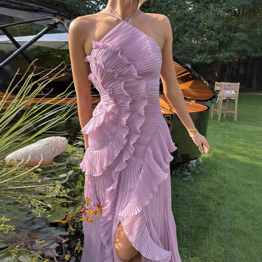 Women's Strapless Backless Tassel Maxi Dress — Summer Evening Wear