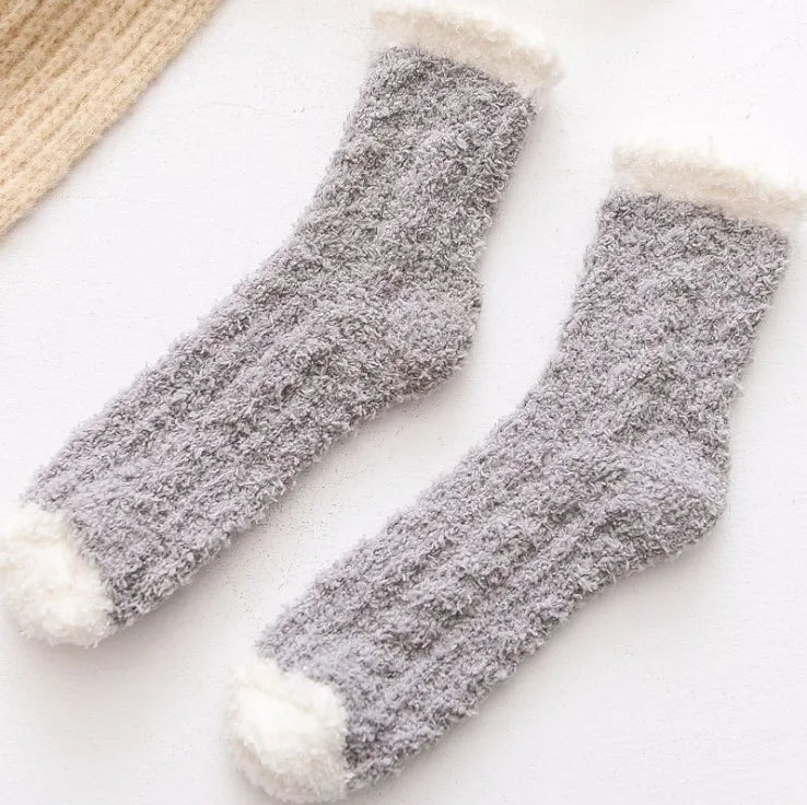 Women's Cat Paw Coral Velvet Socks