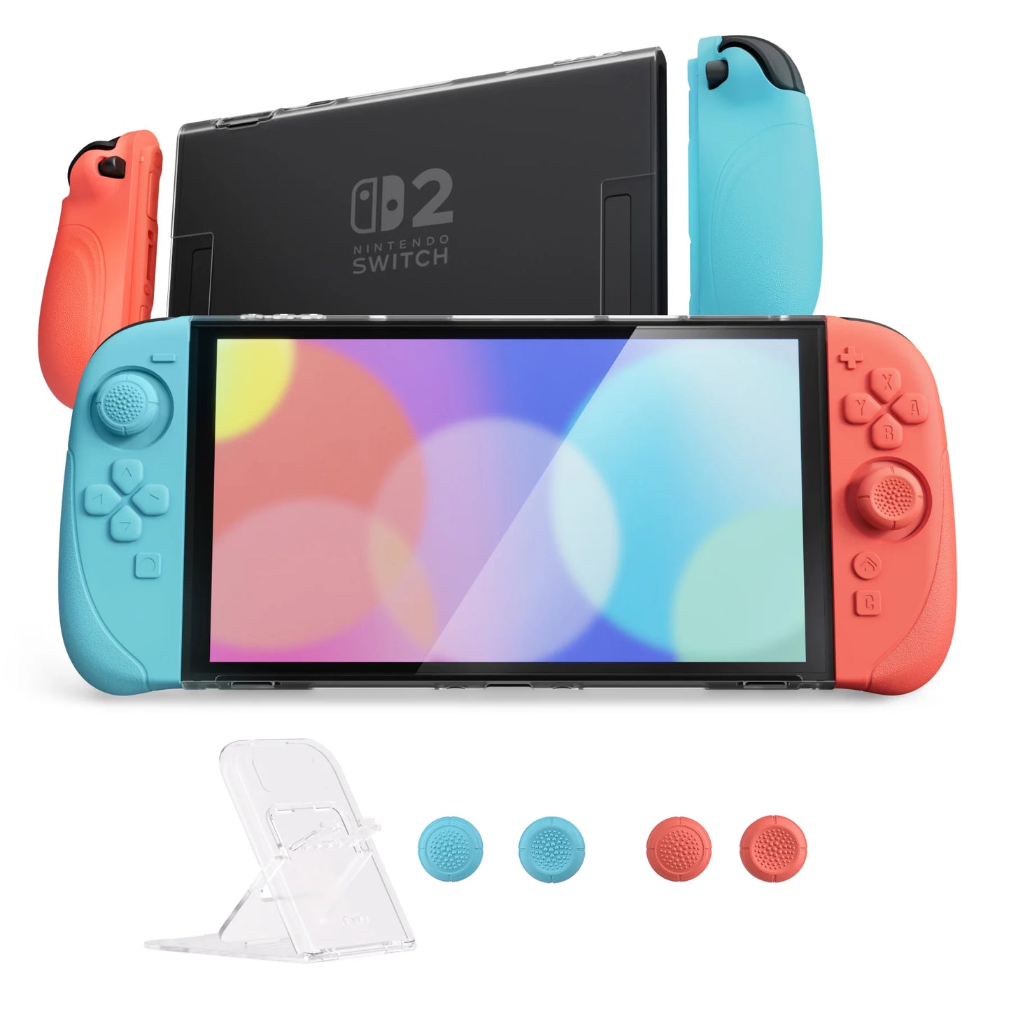 PlayVital Ranger Dockable Silicone Grip Case with Hard Shell Cover for Nintendo Switch 2 Full-Body Cover with Stand & Thumb Grip