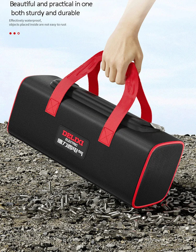 DELIXI ELECTRIC Tool Bag Oxford Cloth Portable Storage Bag, Professional Electrician and Carpenter Repair, Home Storage, HandBag