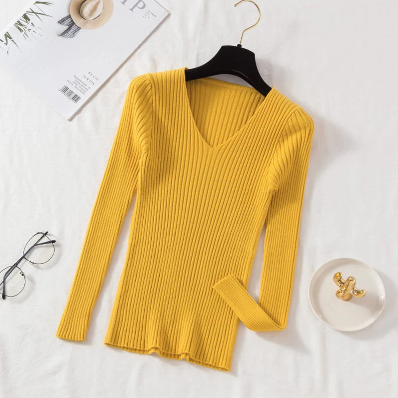 Women's V-neck knit pullover, casual sweater — view 5 of 20