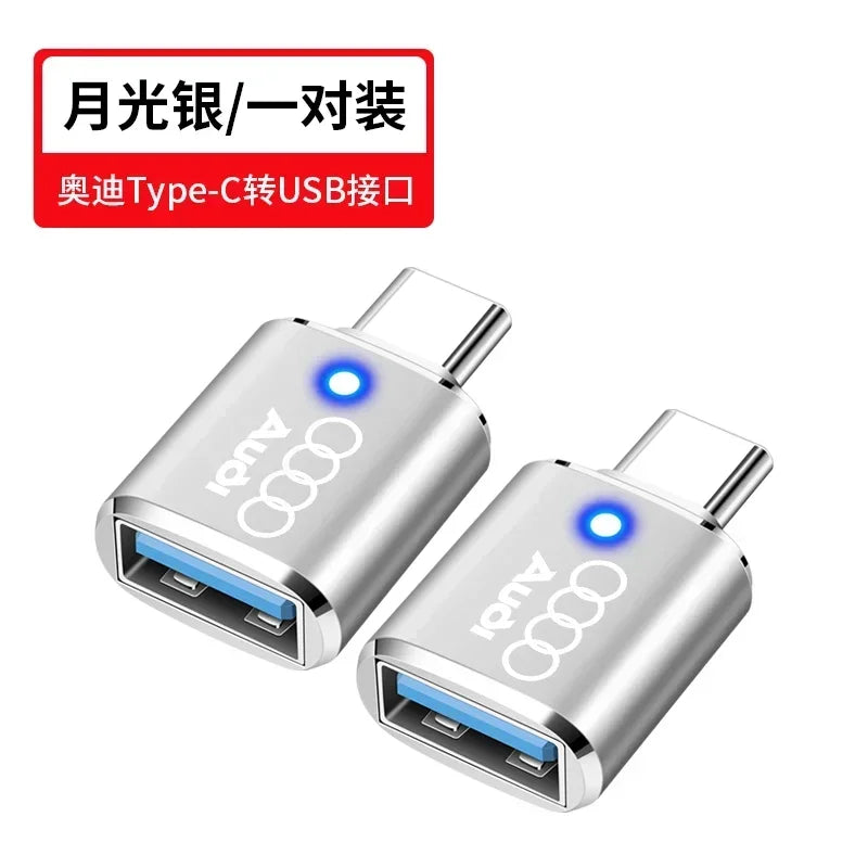 1/2pcs For Audi A1 A3 A4 A5 A6 S3 S7 S8 R8 Q2 Q3 Q5 Q7 Q8 SQ5 dedicated car Typec converter USB charging adapter