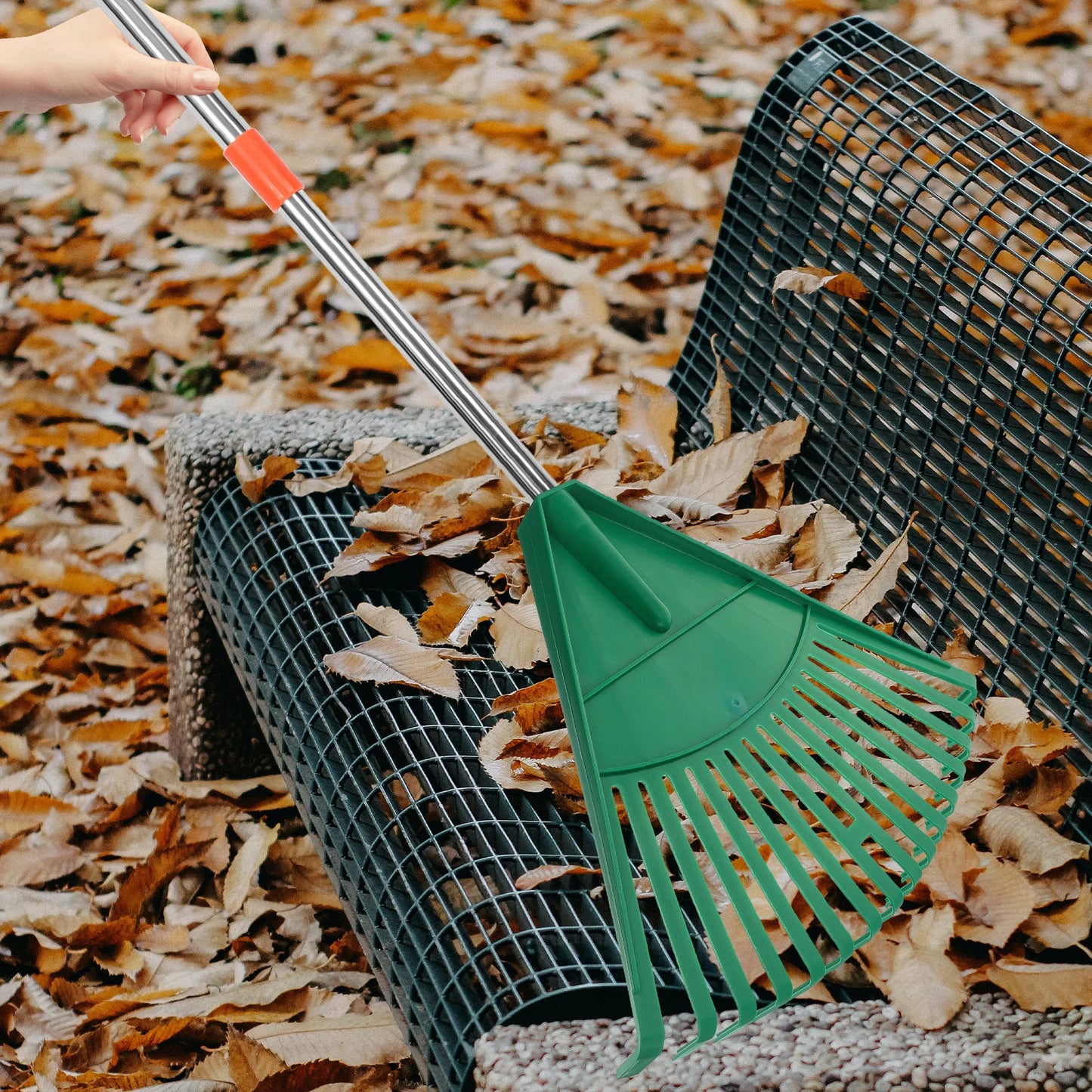 Lightweight Plastic Leaf Rake for Easy Lawn Cleanup