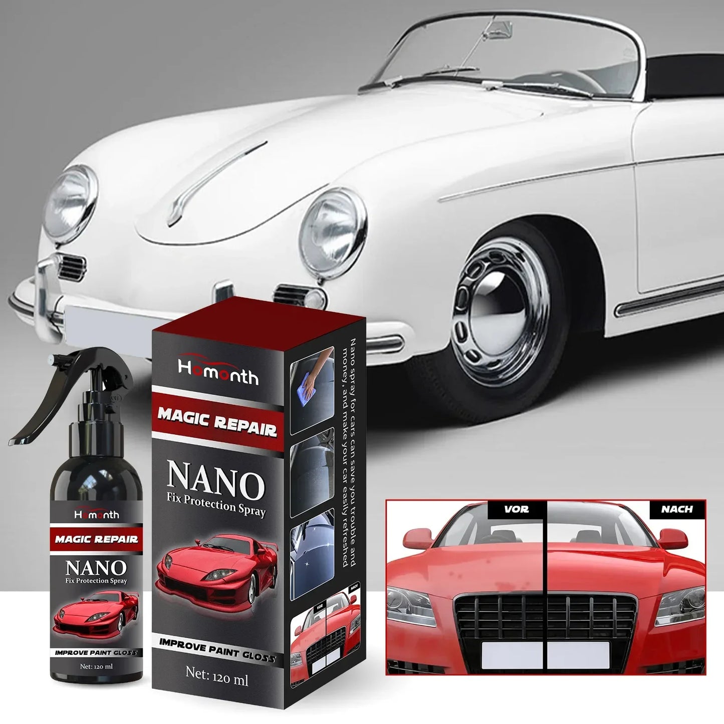 Graphene nano-ceramic car coating kit, universal professional car beauty, high gloss car paint protection, long-lasting gloss