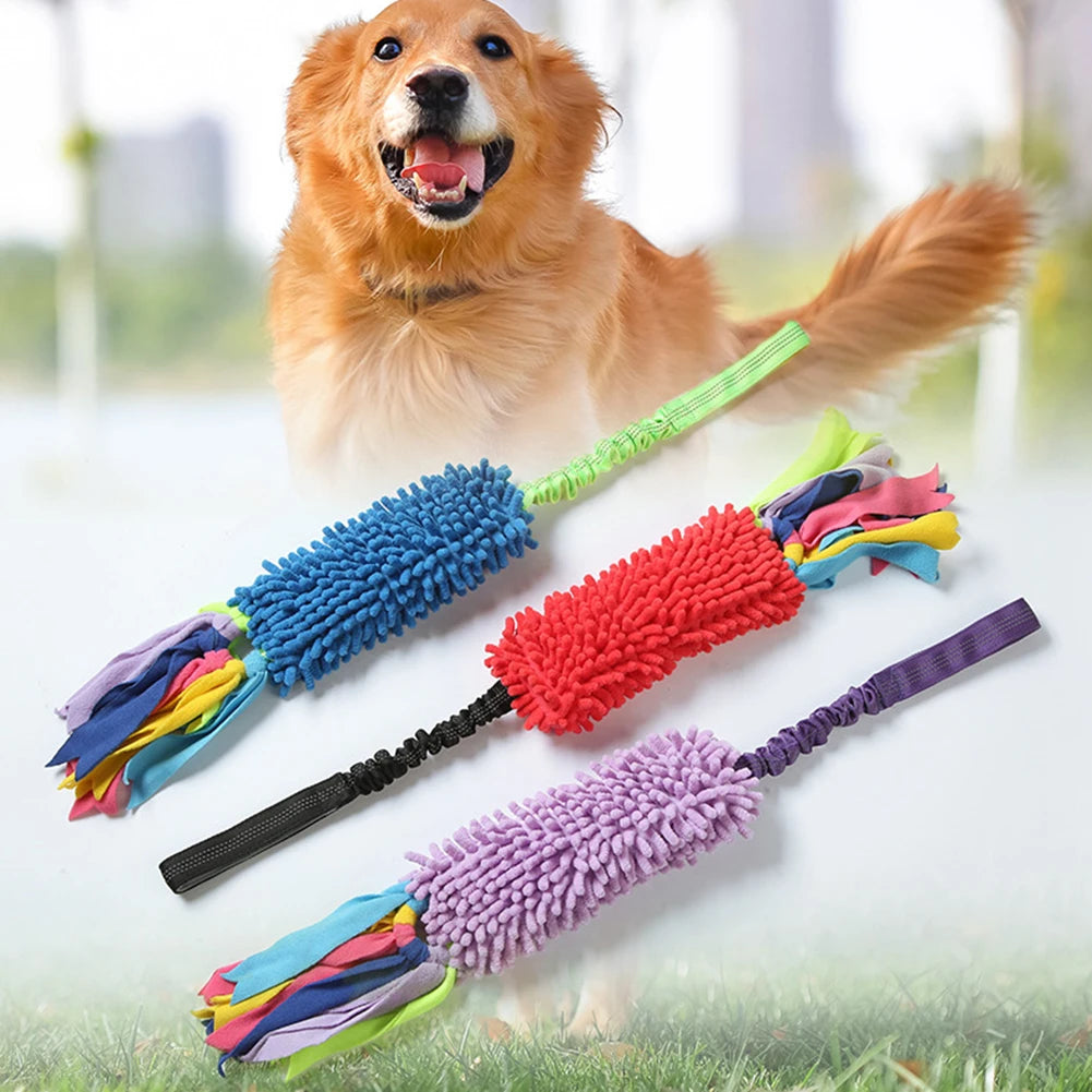 Bungee Tug Mop Toy - Squeaky Tug-of-War Rope