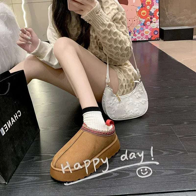 Women's Plush Lined Ankle Snow Boots - Thick Sole Winter Boots - photo 3