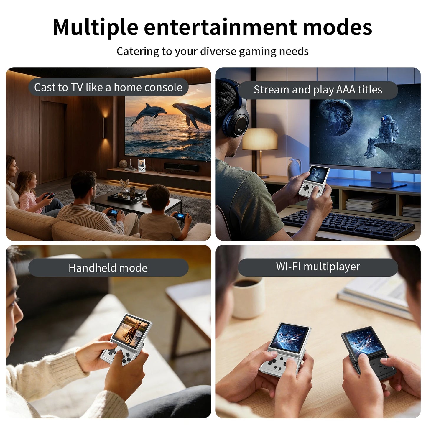 ANBERNIC RG Rotate Retro Handheld Game Console Android 12 T618 IPS Screen Game Emulator 3GB+32GB WiFi Portable Gaming Device