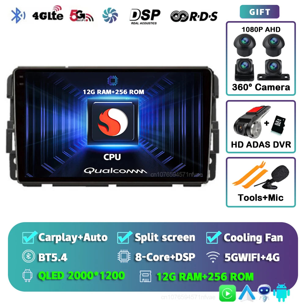 Android 16 Car Radio Multimedia Player For Chevrolet Silverado Impala GMC Yukon Acadia Sierra Carplay Car Stereo Dsp Ai Voice BT