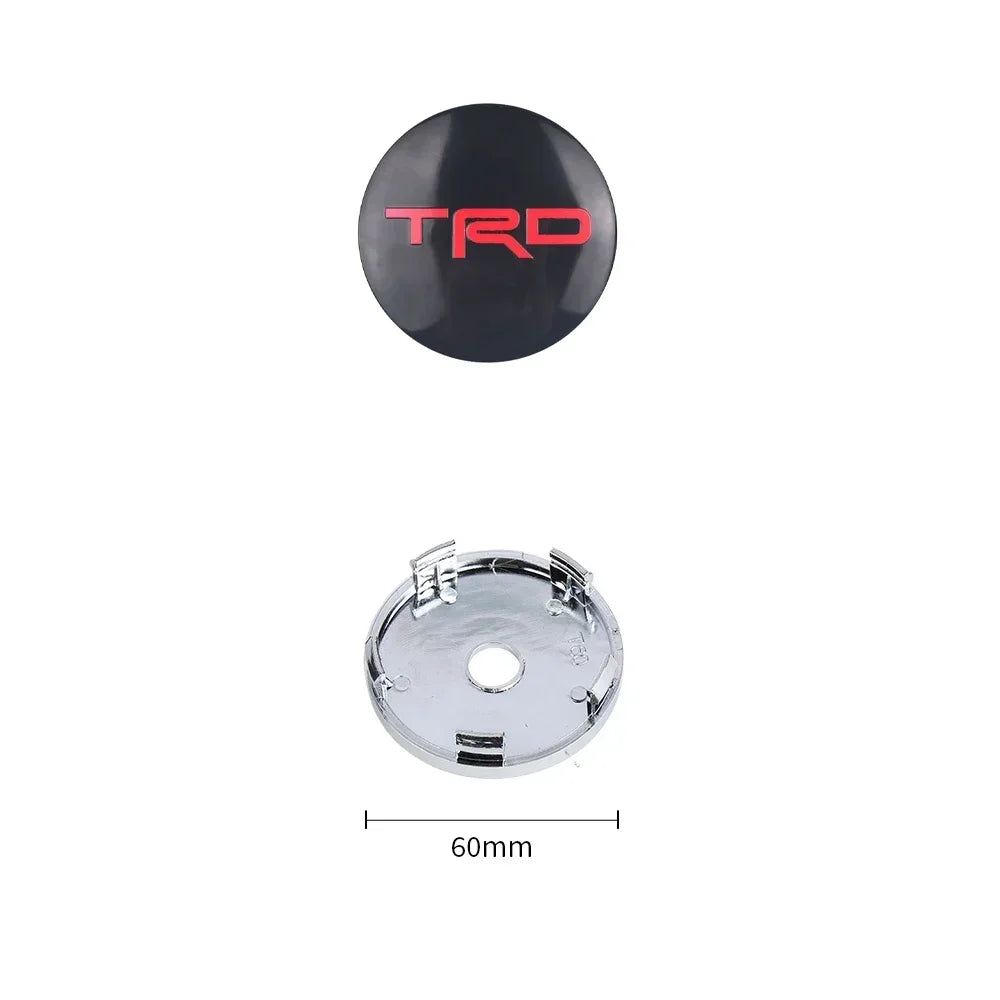 4Pcs 60MM Car Wheel Center Hub Caps Badge Tire Rim Covers For Toyota Fortuner Chr Verso Prius Hiace Yaris TRD Corolla GR Sport