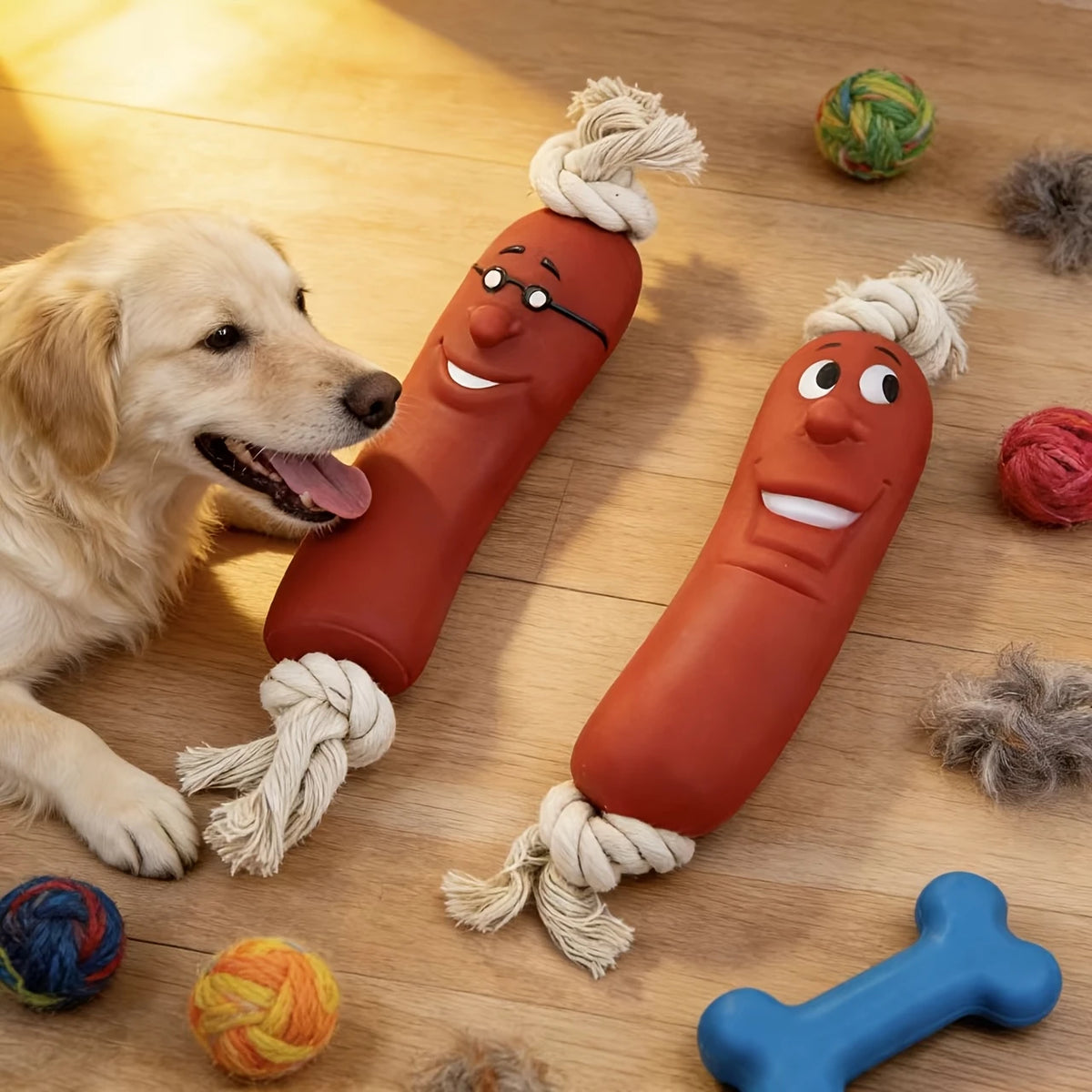 Sausage Dog Chew Toy - Bite-Resistant Teething Toy