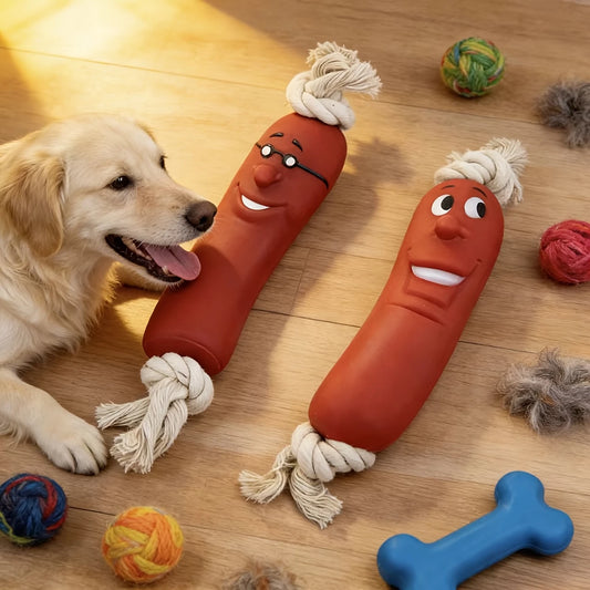 Sausage Dog Chew Toy - Bite-Resistant Teething Toy