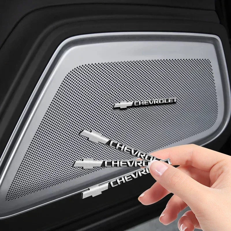 Chevrolet 3D Aluminum Sticker Decal Fit For Chevrolet Silverado Impala Malibu Equinox Cruze Camaro Blazer Spark Aveo TrailBlazer