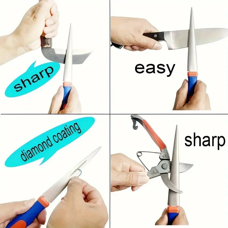 Diamond File Sharpener – Double-Sided Metal Sharpening Tool for Scissors & Garden Tools