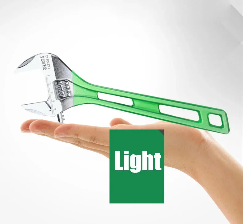LAOA Short Handle Wrench Adjustable Light Weight Large Open Spanner 6" 8" 10" 12" Repair Tool