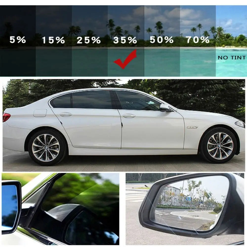 Black Window Tint Film Durable Car Foils Scratch Resistant Glass Sticker Solar UV Protection Sun Shade Practical Windshield