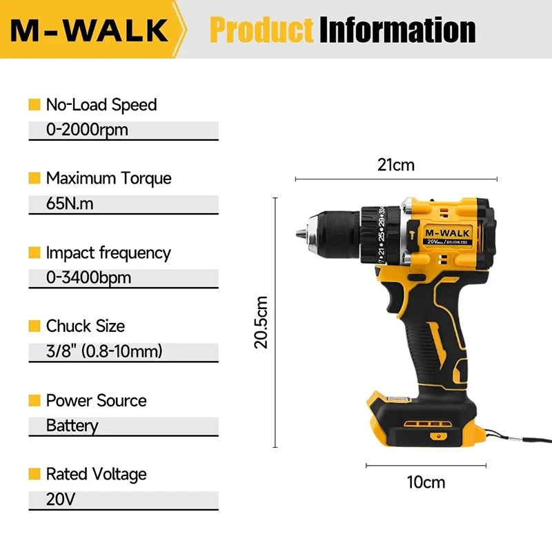 DEWALT DCD805 20V MAX Brushless Cordless Impact Drill Electric Screwdriver Multi-Function Hand Drill Tool .